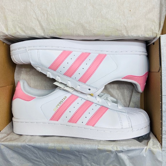 adidas Shoes - Adidas Superstar white and light pink LAST PAIR